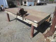 Lot Of 8' x 49" x 33" HD Metal Shop Table,