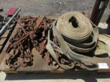 Lot Of Assorted Cargo Chains, Binders, Straps,