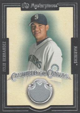 FELIX HERNANDEZ 2007 UD MASTERPIECES CAPTURED ON CANVAS JERSDEY CARD