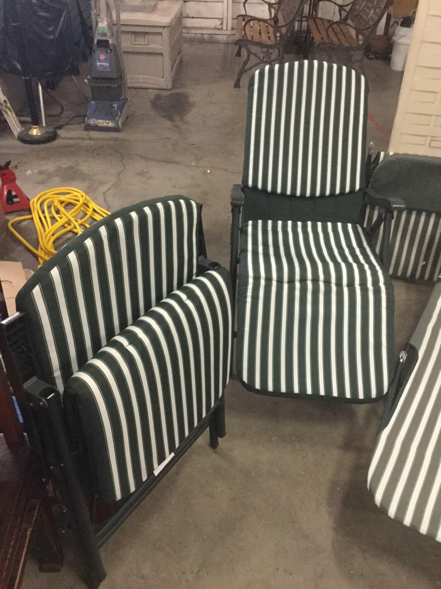 Lot of 6 lawn chairs in different designs - chairs and loungers 4 padded like new