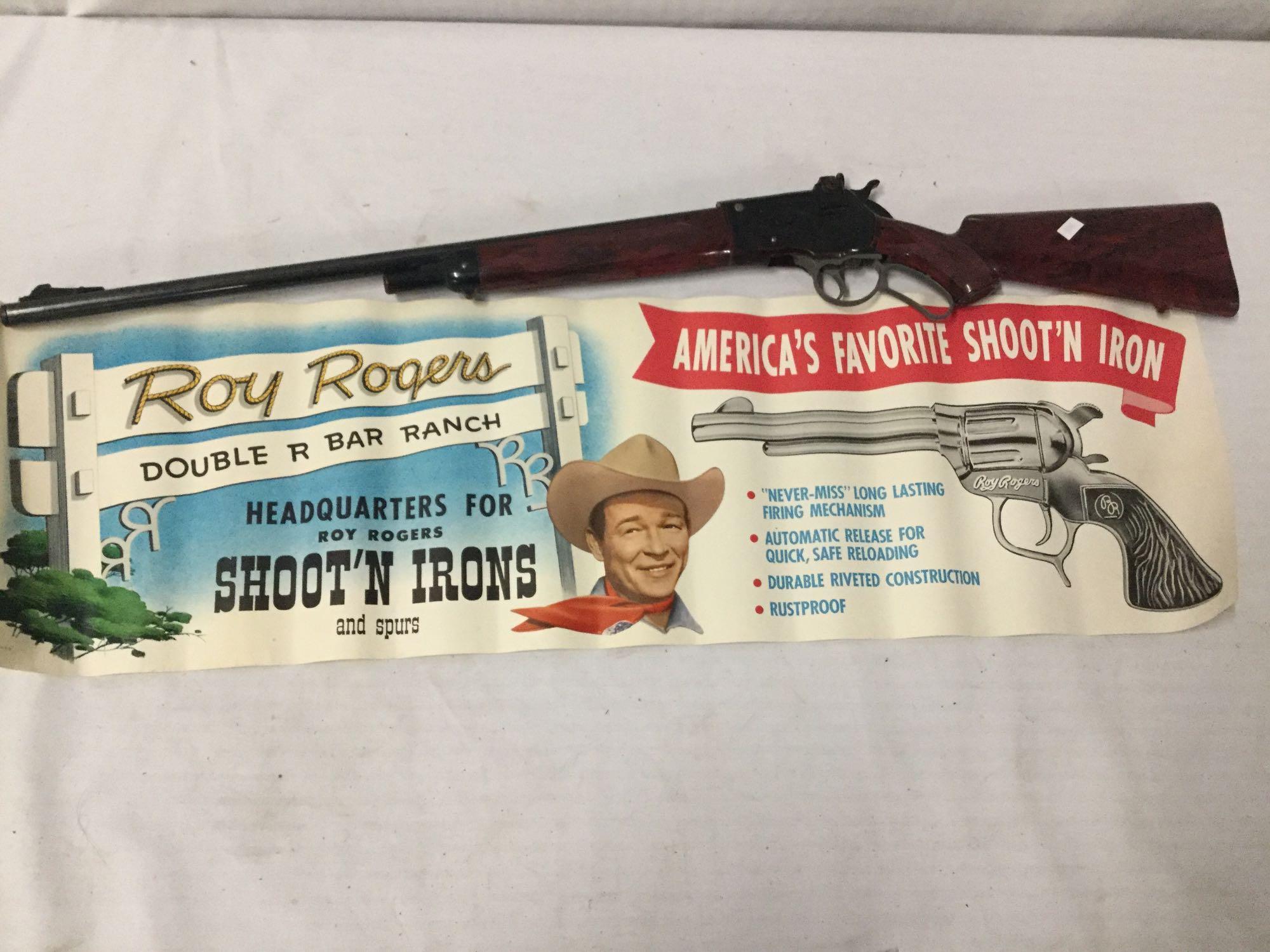 Collection of Roy Rogers memorabilia incl. 60's Marx Roy Rogers big game rifle cap gun & more!