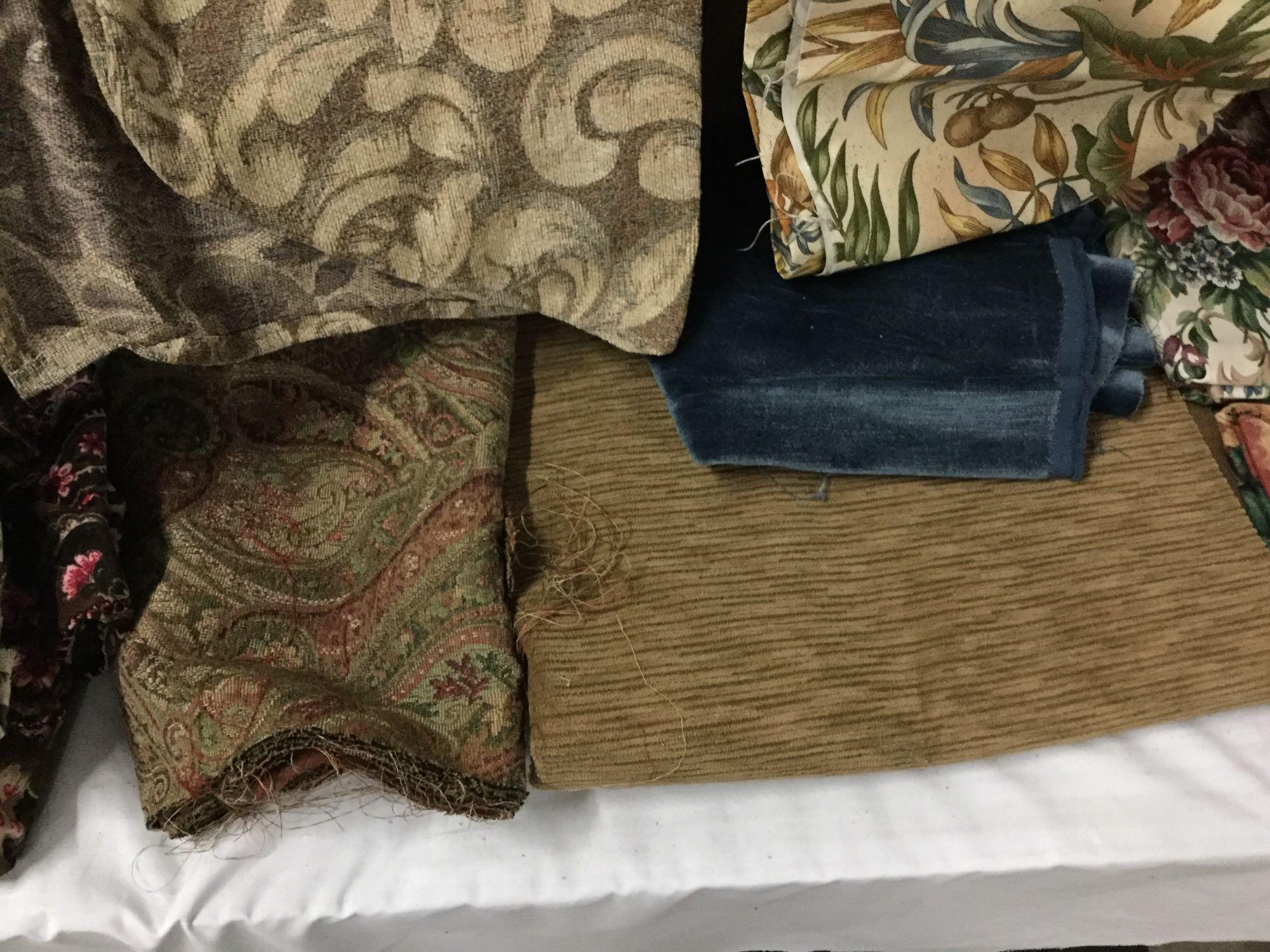 Huge fabric/upholstery collection. Many different styles, patterns and thicknesses.