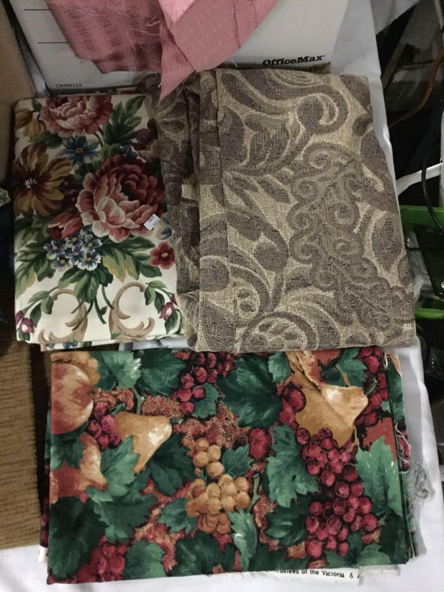 Huge fabric/upholstery collection. Many different styles, patterns and thicknesses.