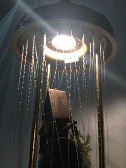 Electric cascading water fountain w/ cliff top mill, model flora, and waterwheel - working!
