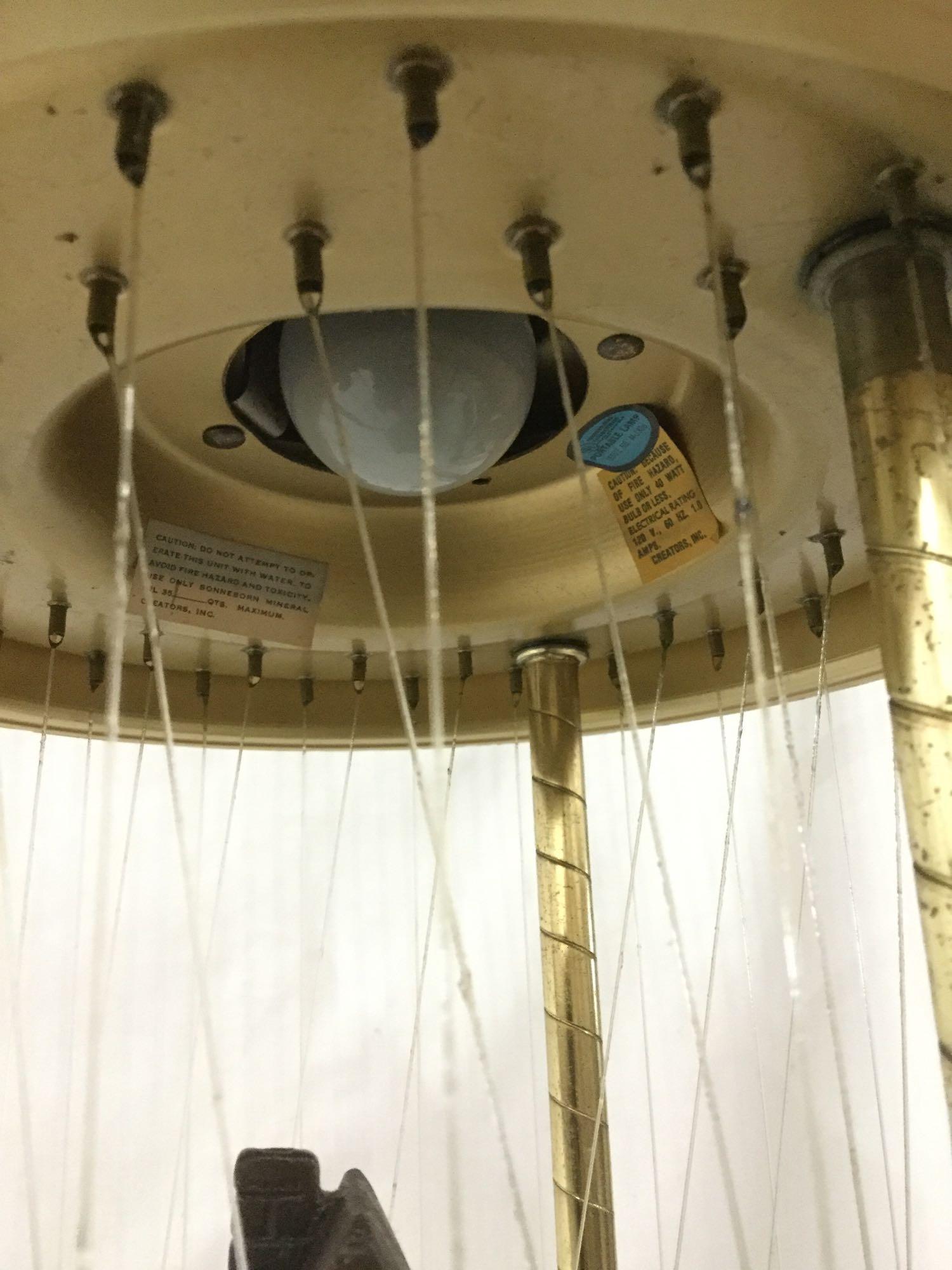 Electric cascading water fountain w/ cliff top mill, model flora, and waterwheel - working!