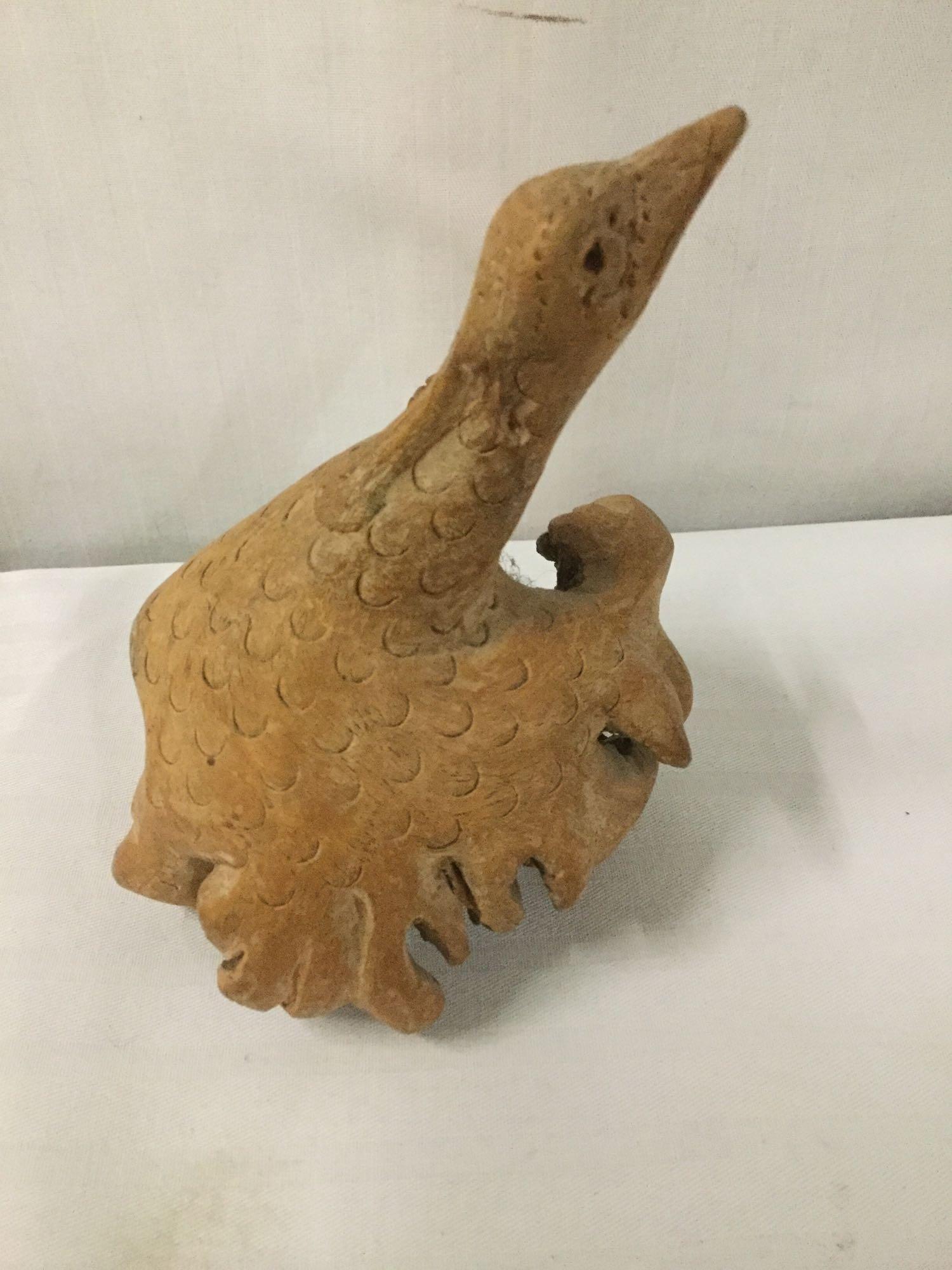 12 pc lot of bird figures incl. duck lamp, goose serving tray and other bird design collectibles