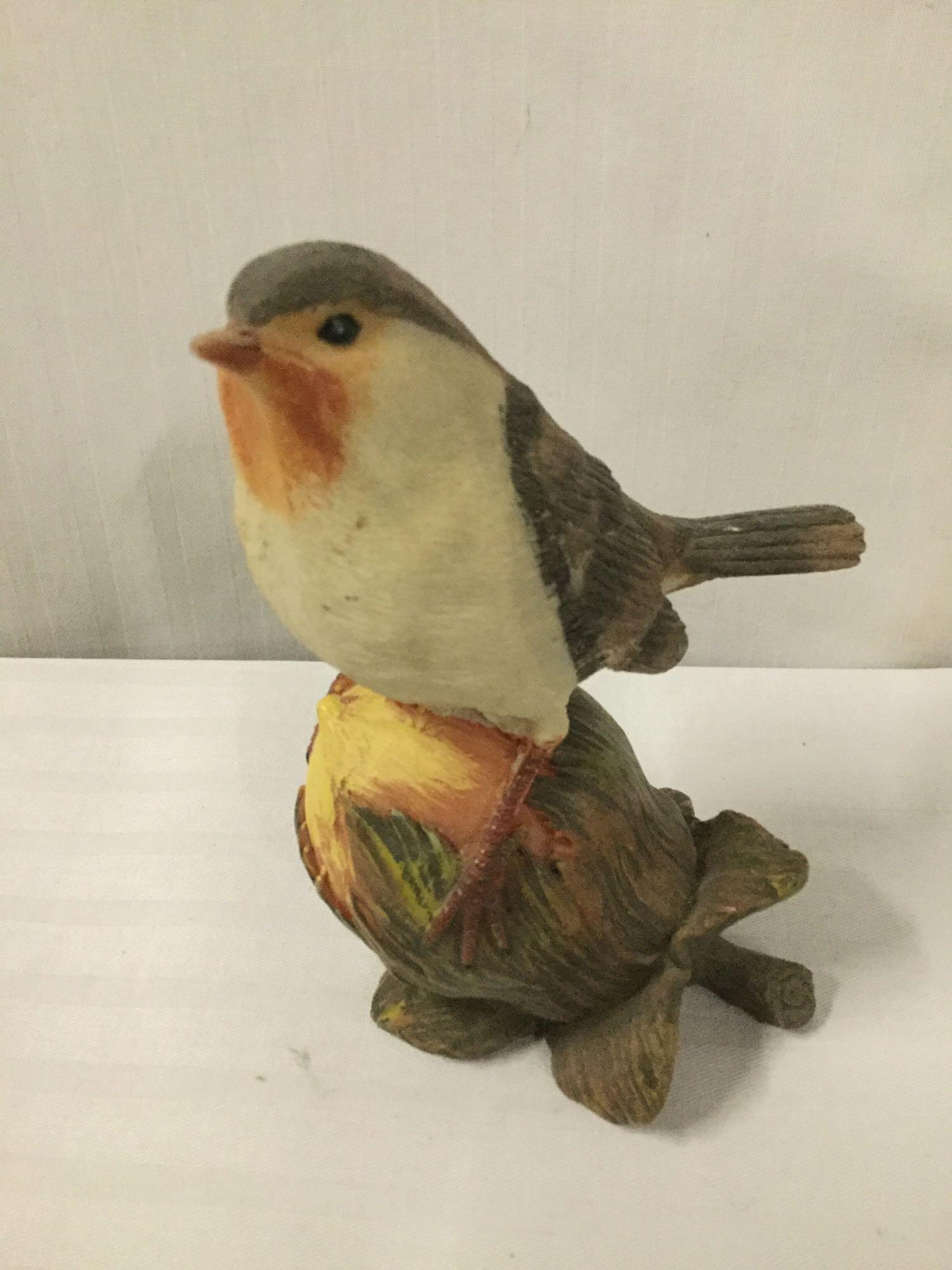 12 pc lot of bird figures incl. duck lamp, goose serving tray and other bird design collectibles