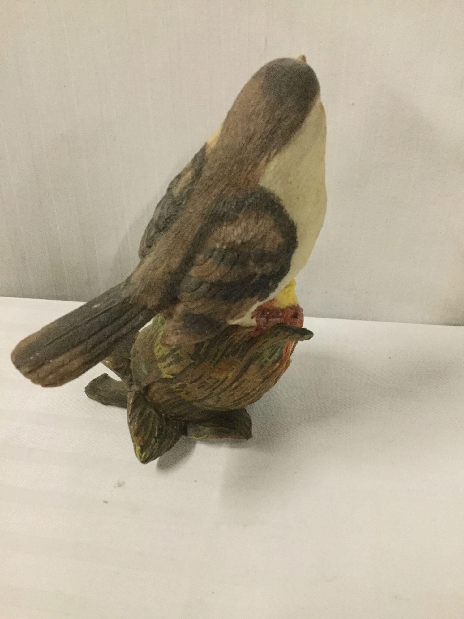 12 pc lot of bird figures incl. duck lamp, goose serving tray and other bird design collectibles
