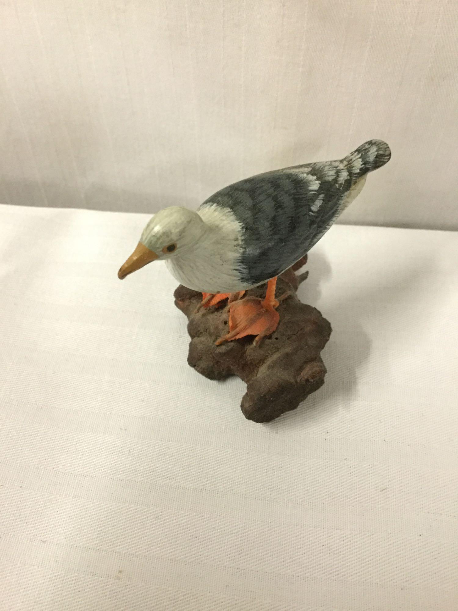 12 pc lot of bird figures incl. duck lamp, goose serving tray and other bird design collectibles
