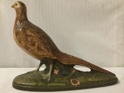 12 pc lot of bird figures incl. duck lamp, goose serving tray and other bird design collectibles