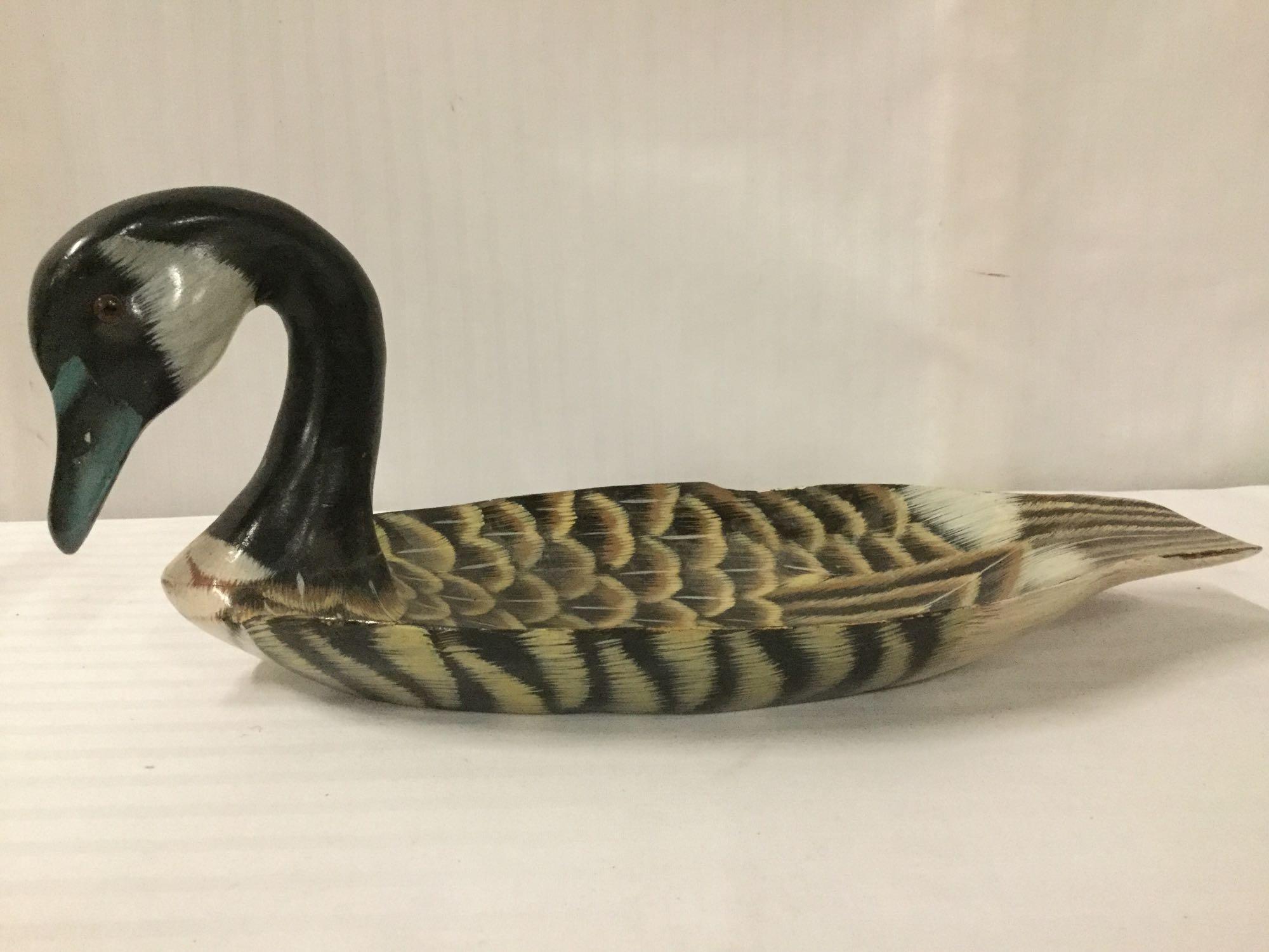 12 pc lot of bird figures incl. duck lamp, goose serving tray and other bird design collectibles