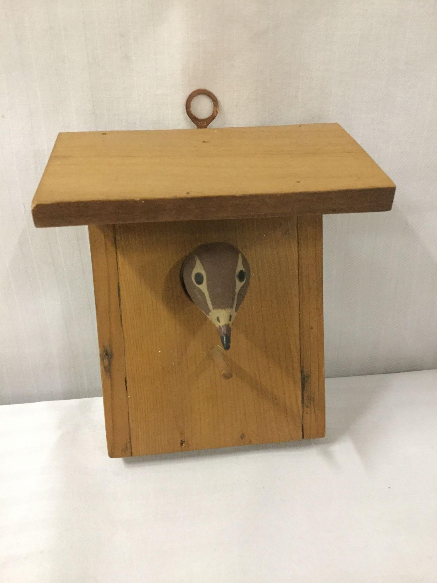 12 pc lot of bird figures incl. duck lamp, goose serving tray and other bird design collectibles