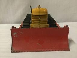2 Hubley toy bulldozers incl. 1 yellow Hubley Diesel Toy bulldozer & 1 red Hubley toy bulldozer