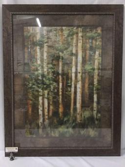 Framed fine art print - "Aspen Beauty II" showing a forest scene signed by artist Scott Lee