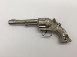 Collection of 5 vintage Hubley 50s era cap guns incl. Cowboy model with matching leather holster