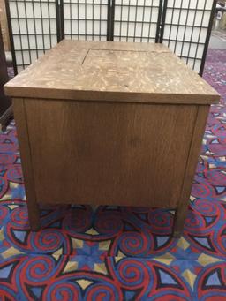 Antique 5 drawer tiger oak typewriter desk - no typewriter included