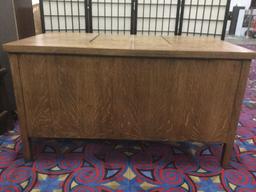 Antique 5 drawer tiger oak typewriter desk - no typewriter included
