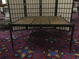 Metal and lacquered wicker coffee table from the Philippines