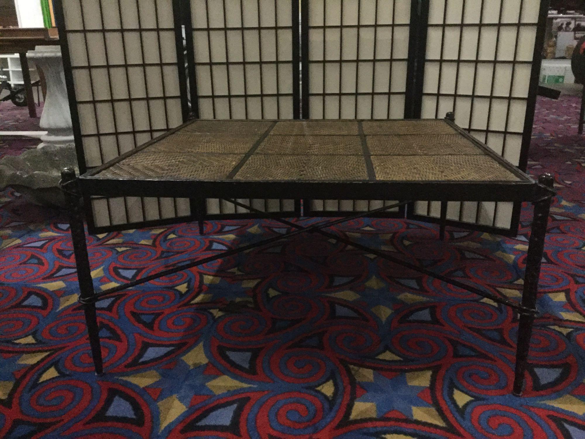 Metal and lacquered wicker coffee table from the Philippines