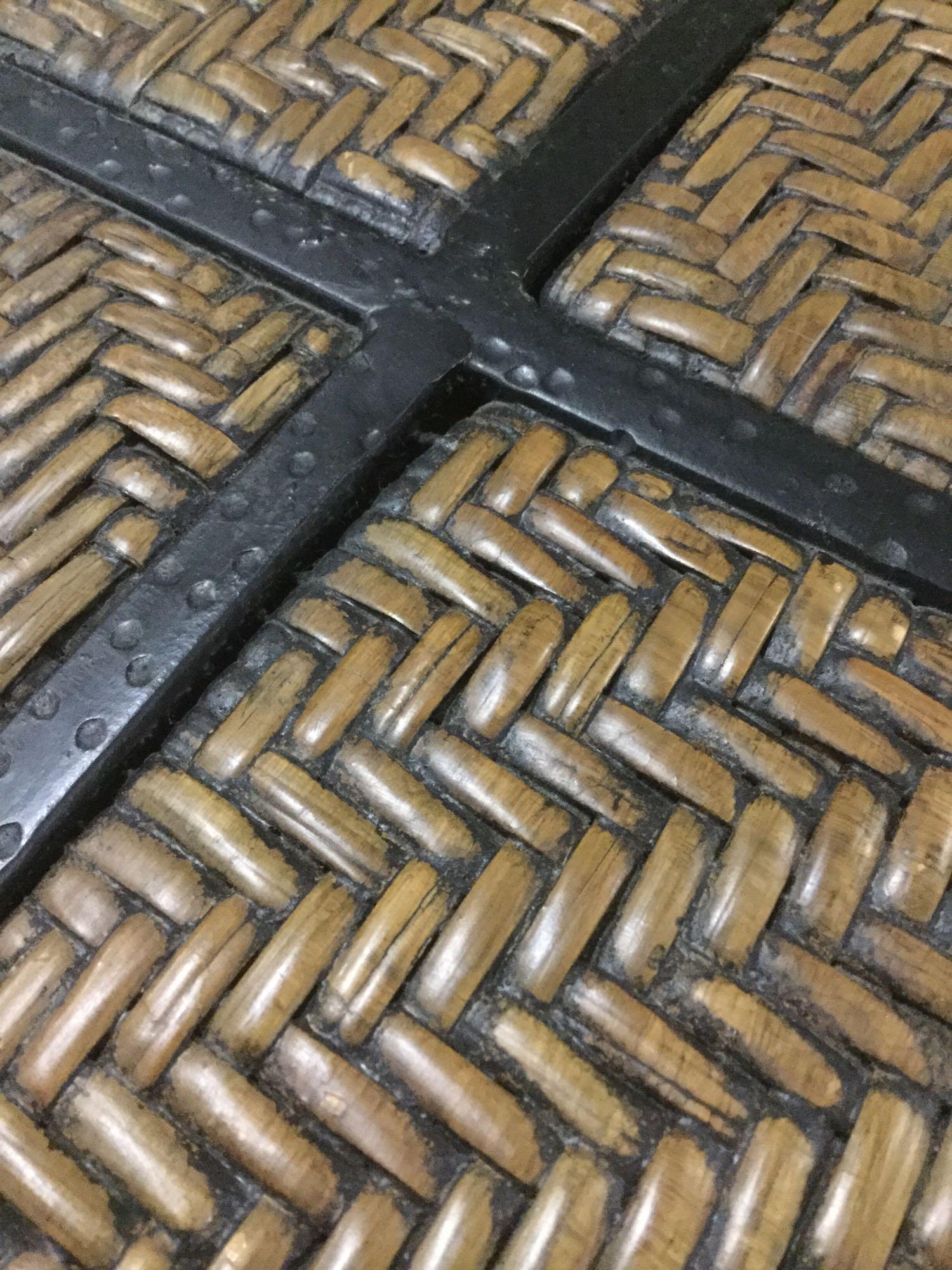 Metal and lacquered wicker coffee table from the Philippines