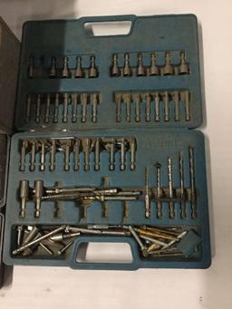 Collection of hand tools, sockets, drill bits sets and a belt sander - see pics