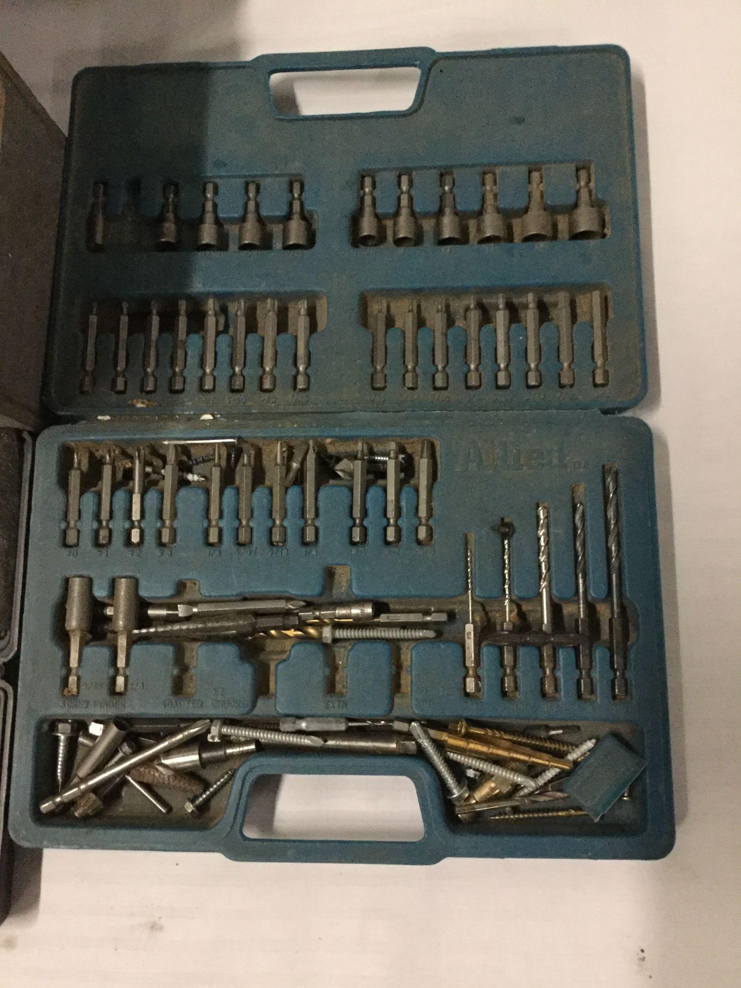 Collection of hand tools, sockets, drill bits sets and a belt sander - see pics