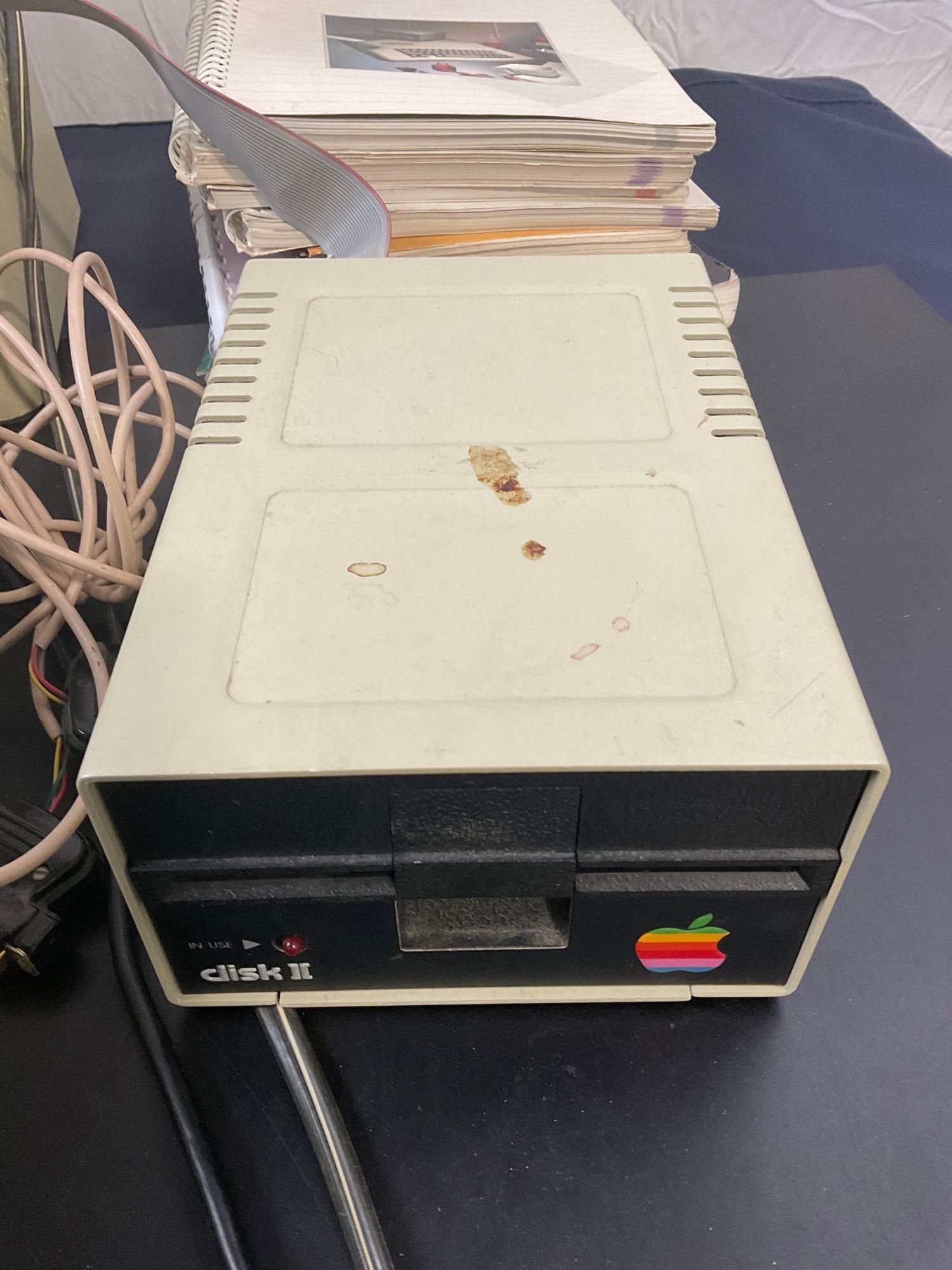 Vintage Apple IIe + Disk Drive + Apple III Monitor & stand + 1986 Star Micronics PowerType Printer
