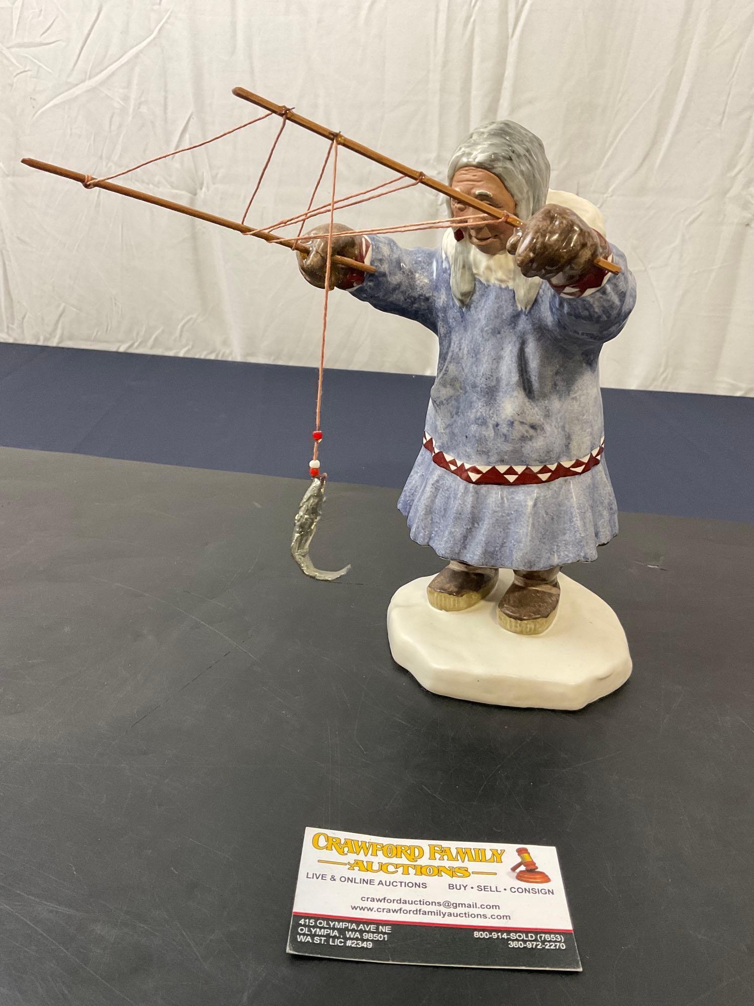 Signed Vintage Alaskan Figurine by C. Alan Johnson titled Helen