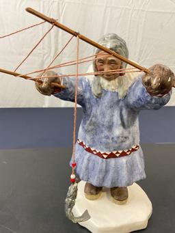 Signed Vintage Alaskan Figurine by C. Alan Johnson titled Helen