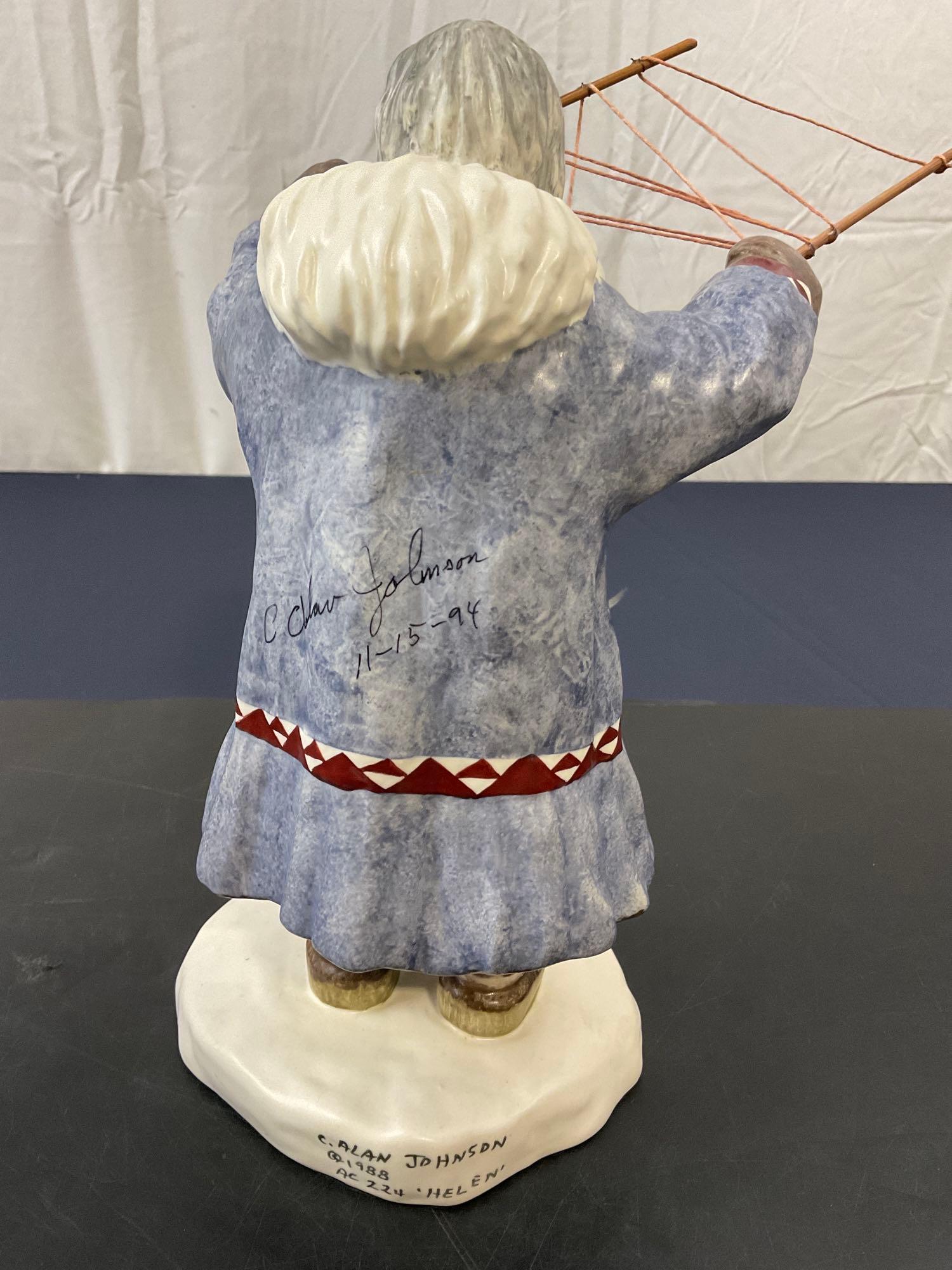 Signed Vintage Alaskan Figurine by C. Alan Johnson titled Helen
