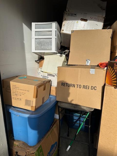 Unit 7 is a 10x30 pretty much full , looks like dolls, clothes , house hold & racks , tools