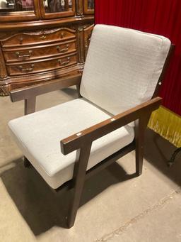 Mahogany Armchair w/ Soft white Cushions - Deep seat - See pics