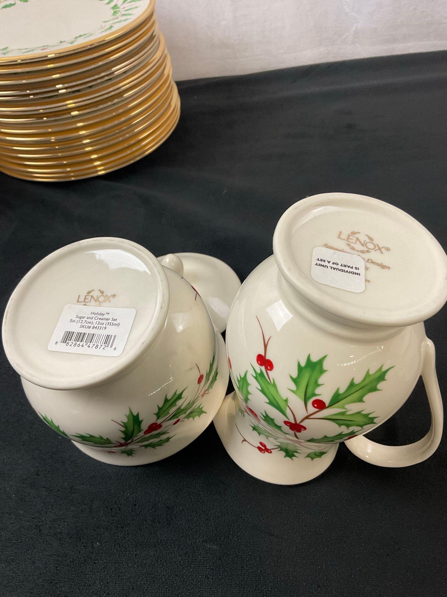 Large Set of Lenox Holiday Pattern China, Dishware