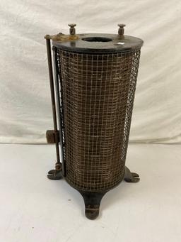 Antique Small Cast Iron & Brass Oil Space Heater? See pics.