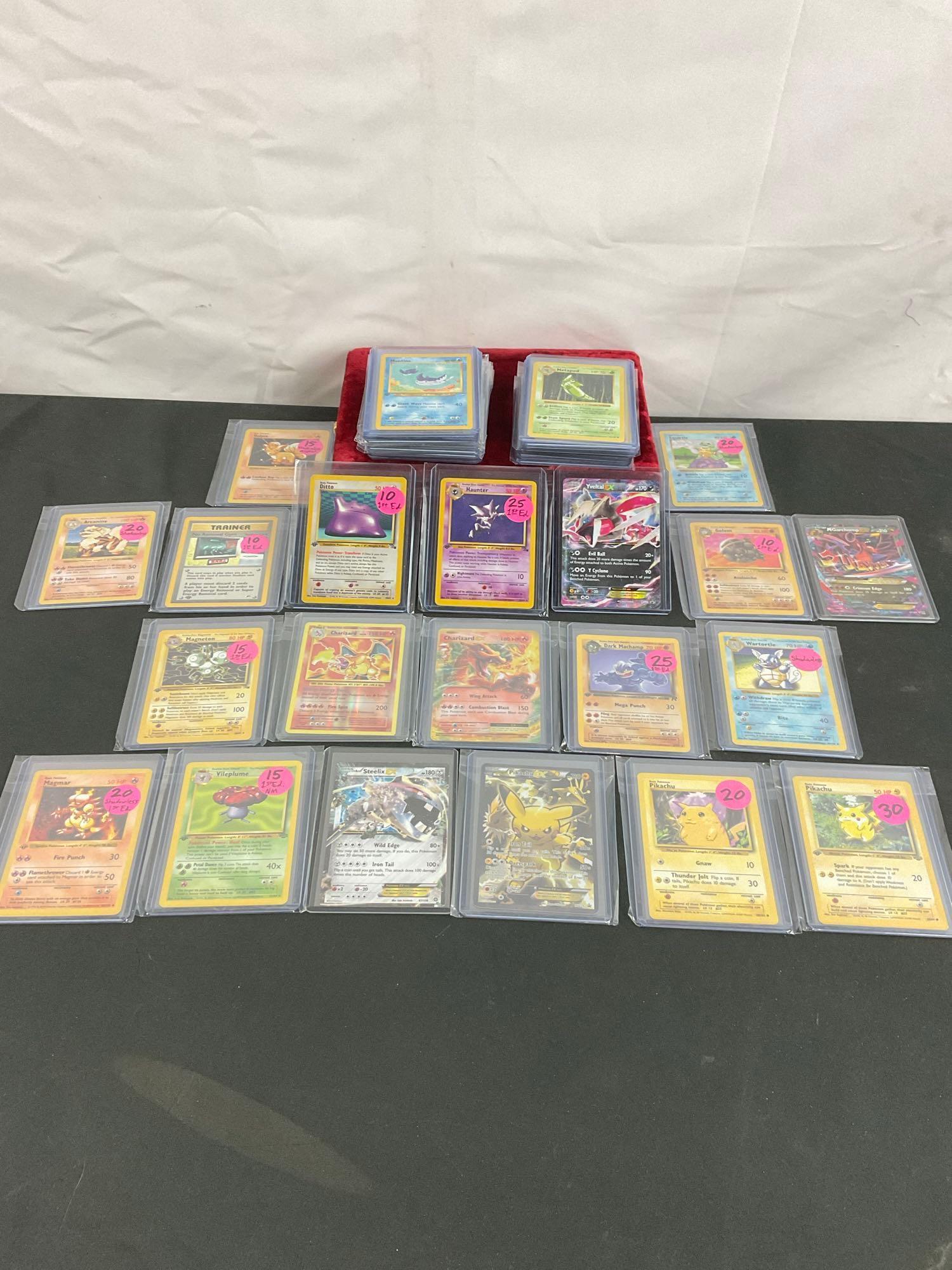 ~50 Vintage & Modern Pokemon Cards incl Several Shadowless, First Edition, & EX Variants