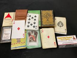 Engraved Vietnam War Era Zippo Lighter w/ Box, and Three Vintage Decks of Playing Cards