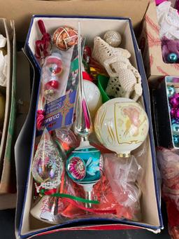 Large Assortment of Vintage Christmas Ornaments of Various Shapes, Sizes, & Styles