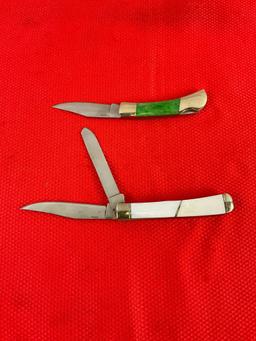 2 pcs Remington Folding Pocket Knives. Collectors' Series w/ Mother of Pearl Handle & COA. See pi...