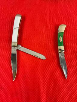 2 pcs Remington Folding Pocket Knives. Collectors' Series w/ Mother of Pearl Handle & COA. See pi...