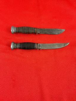 2 pcs Vintage Remington DuPont Collectible Fixed Blade Knives Models RH51 & RH71 w/ Sheaths. See