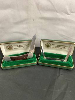 Buck Folding Pocket Knives - 50th Anniversary Convention Knives - Numbered 503 & 305