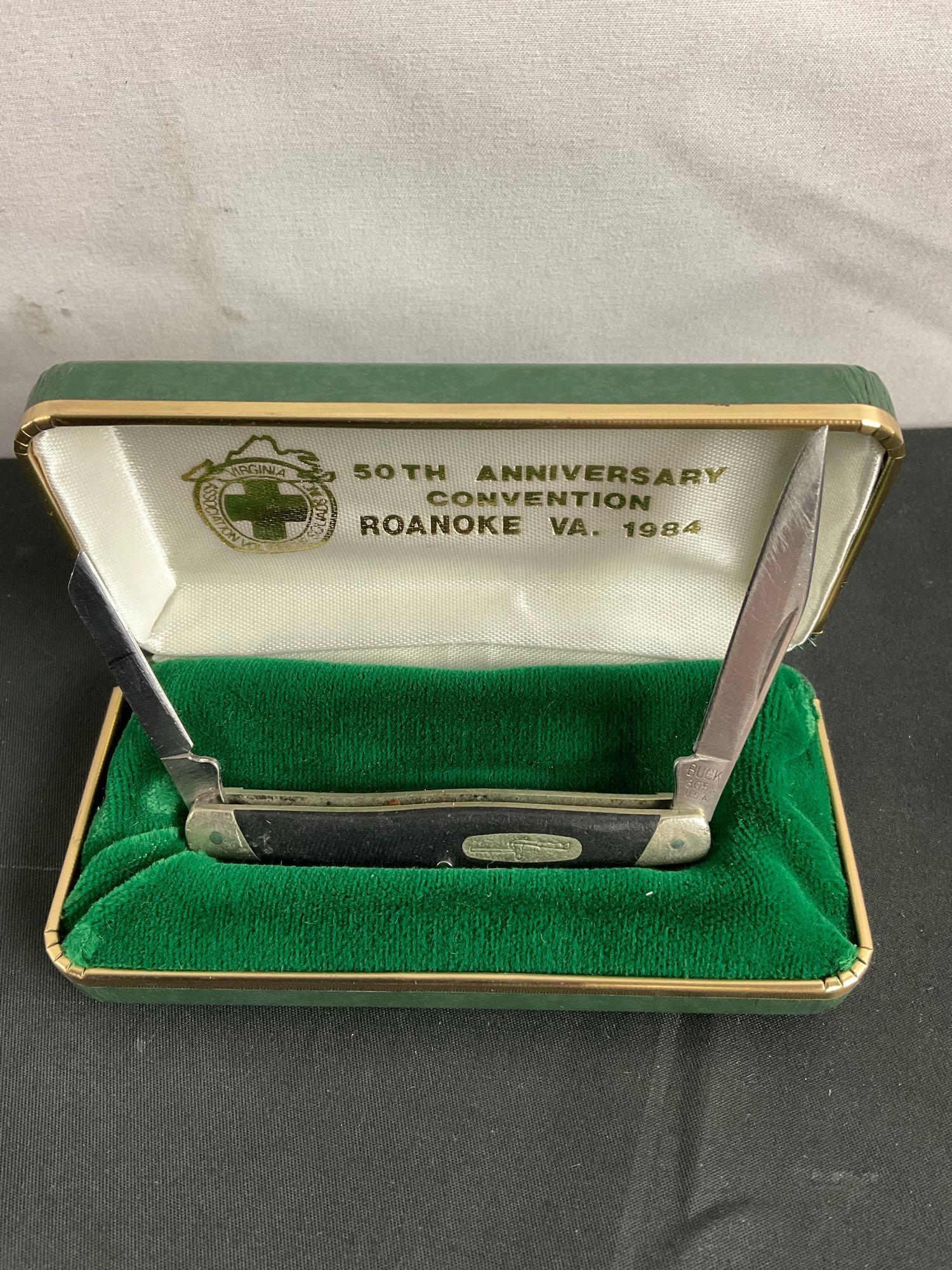 Buck Folding Pocket Knives - 50th Anniversary Convention Knives - Numbered 503 & 305