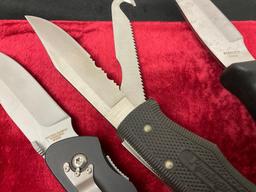 Trio of Remington Knives, Guthook Fixed Blade, Modern Folding Knife, and Double Knife w/ Bonesaw