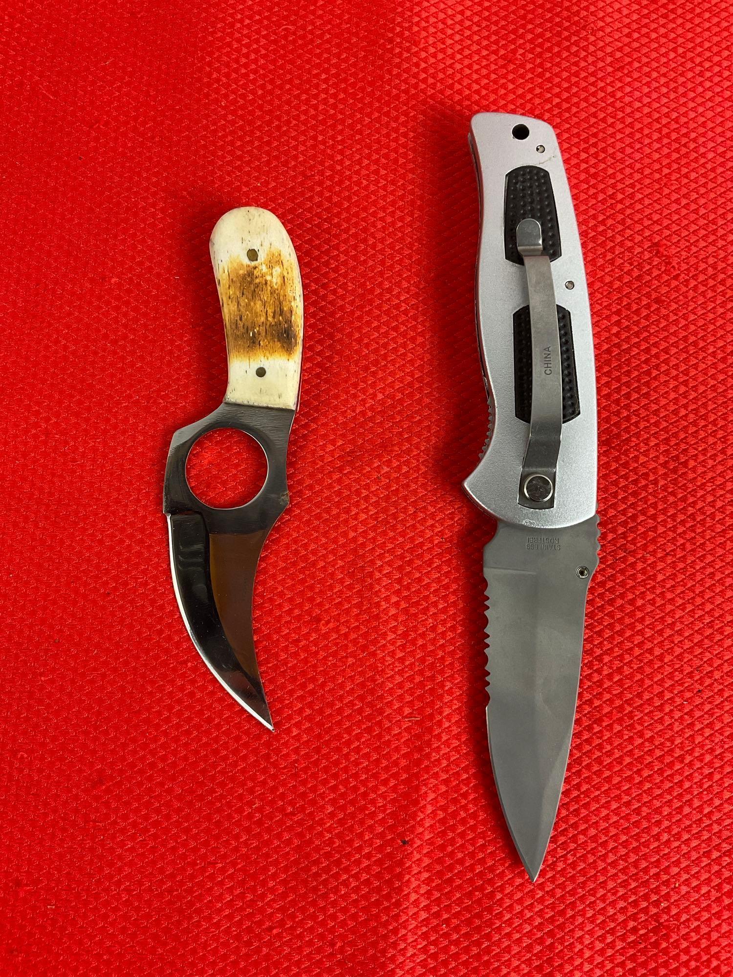 2 pcs Knife Assortment. Frost Cutlery Delta Ranger 15-208S & "The Skinner" GI-798BONE. See pics.