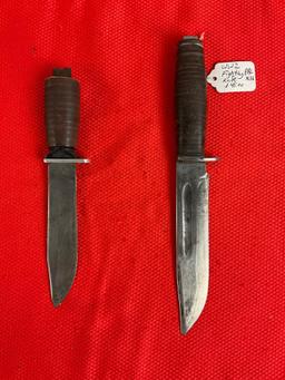 2 pcs Vintage Steel Fixed Blade Hunting Knives. Remington RH-36 & Schrade H-15. As Is. See pics.