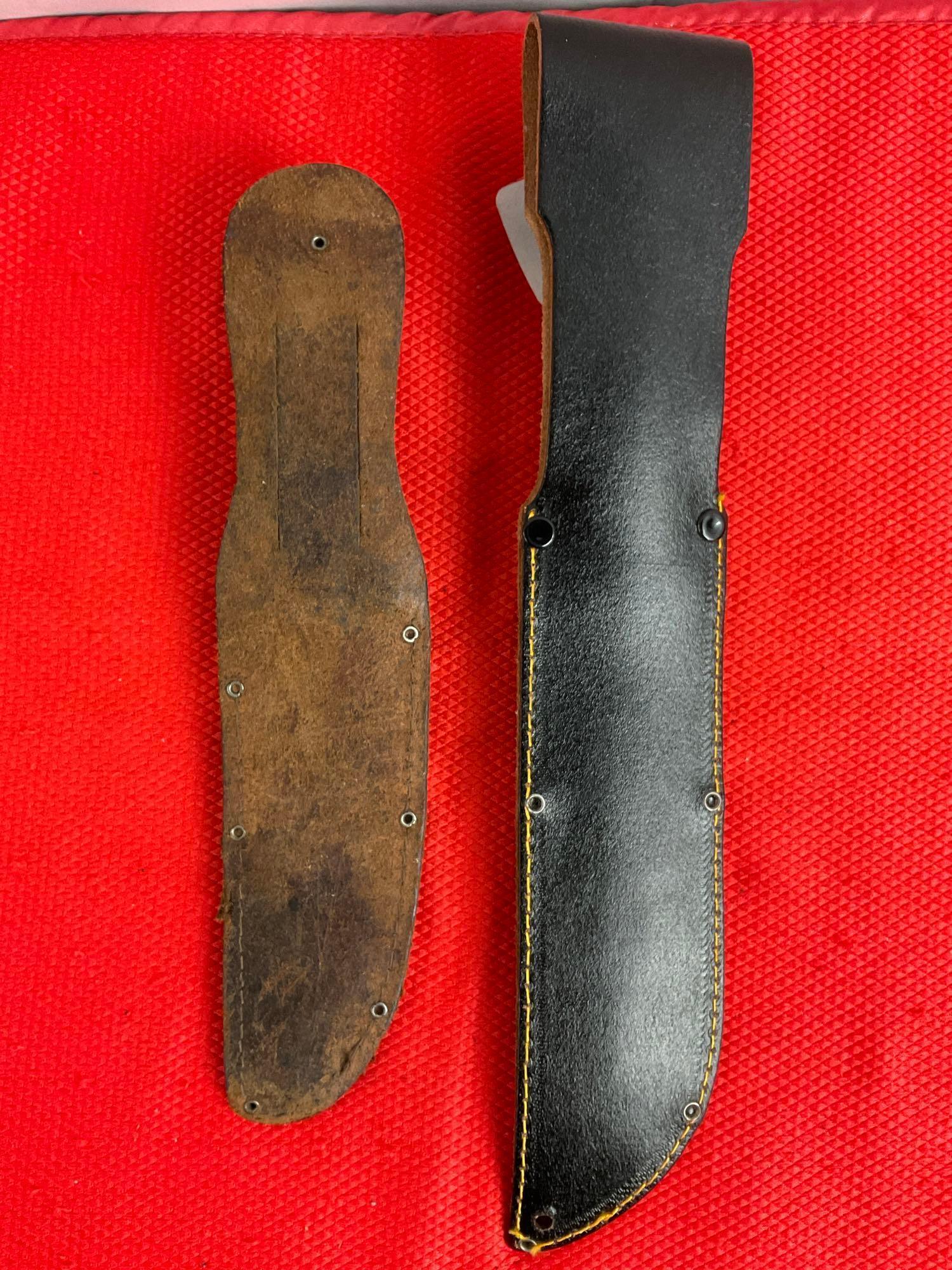 2 pcs Vintage Steel Fixed Blade Hunting Knives. Remington RH-36 & Schrade H-15. As Is. See pics.