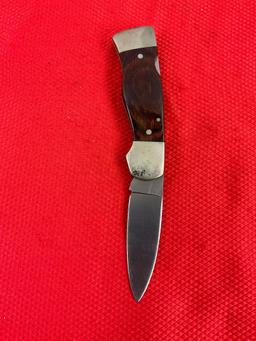 Vintage Western 2.75" Steel Folding Blade Pocket Knife Model S-532 w/ Original Sheath. See pics.