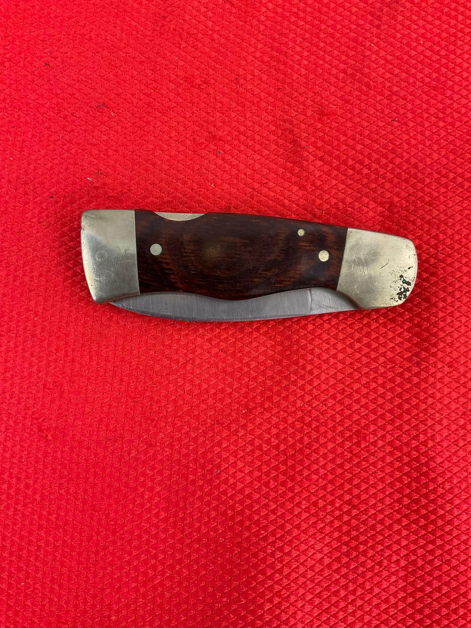 Vintage Western 2.75" Steel Folding Blade Pocket Knife Model S-532 w/ Original Sheath. See pics.