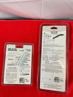 2 pcs Modern Buck Knives Models 325 Colleague/326 Scholar & 877 Maverik. NIB. See pics.