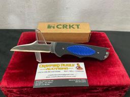 CRKT Edgie 2 Self Sharpening Lockback Knife Blue, NIB